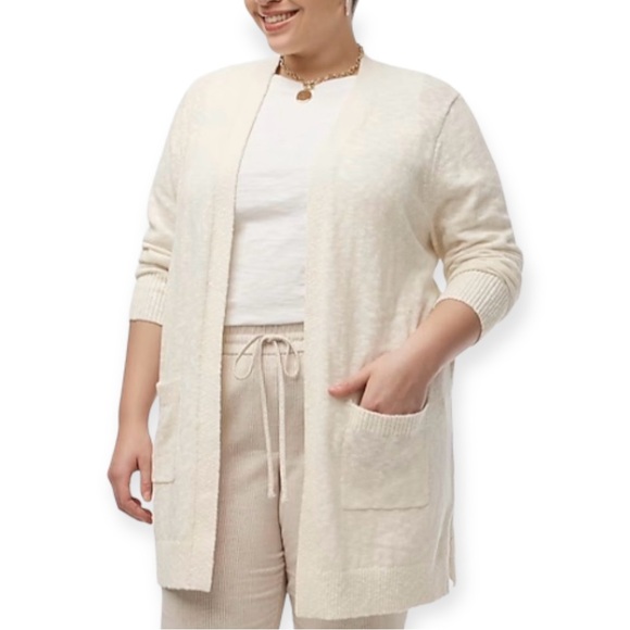 J. CREW Ivory Sweater Beach Duster Cardigan Lightweight Pockets NWT - Picture 5 of 10